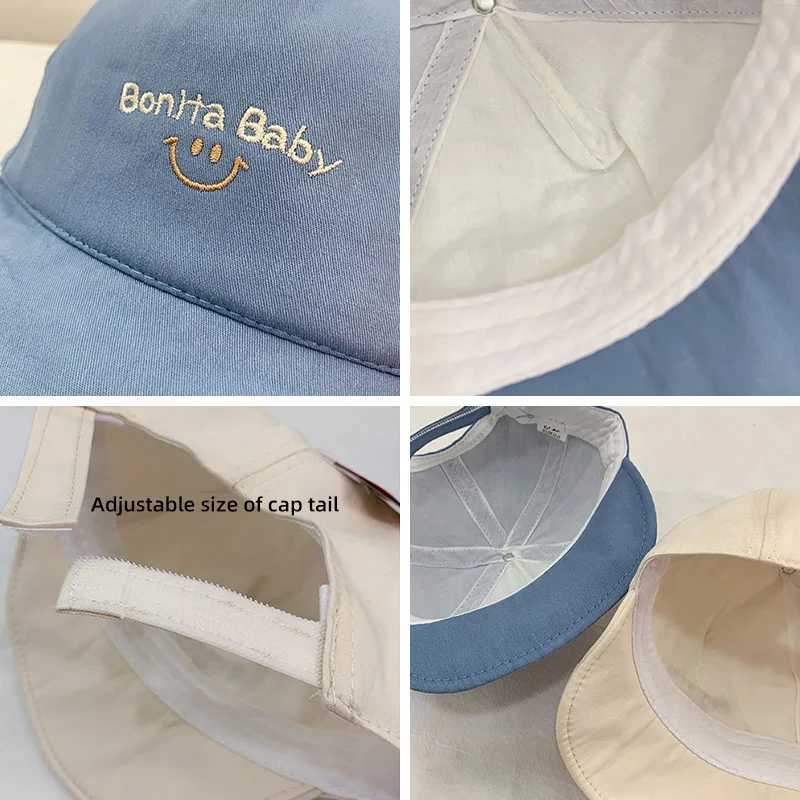 Caps Hats Cute Baby Hat Summer Soft Cotton Baby Letter Baseball Hat Solid Color Adjustable Baby Boys and Girls Short Brim Peaked Hat H241223