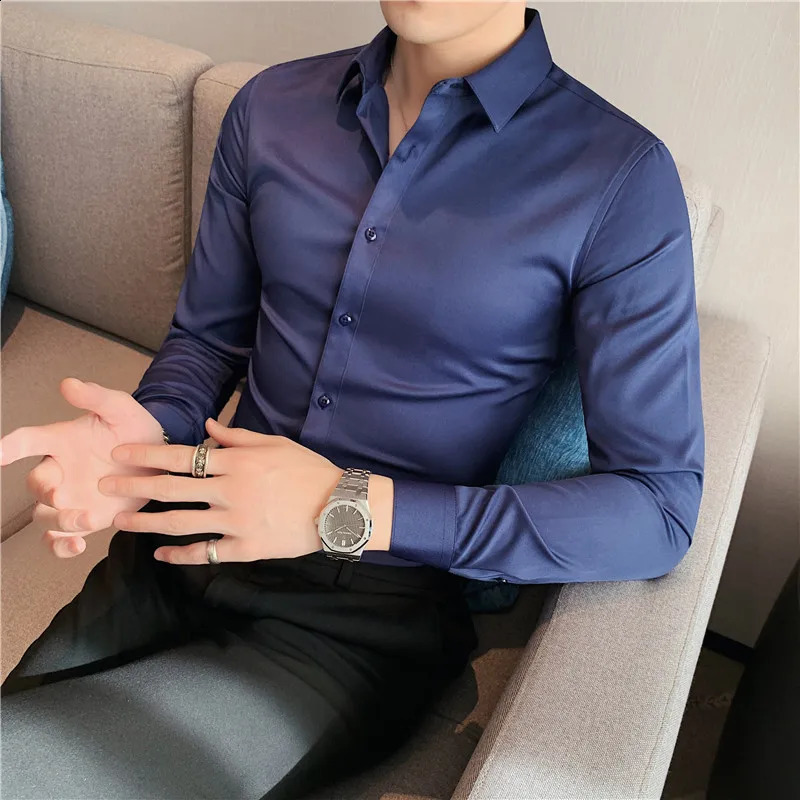 10 Color Summer Mens Short-sleeved Shirt Cotton Casual Business Shirt Mens Slim Solid Color Formal Shirt Men Clothing 7XL 241223