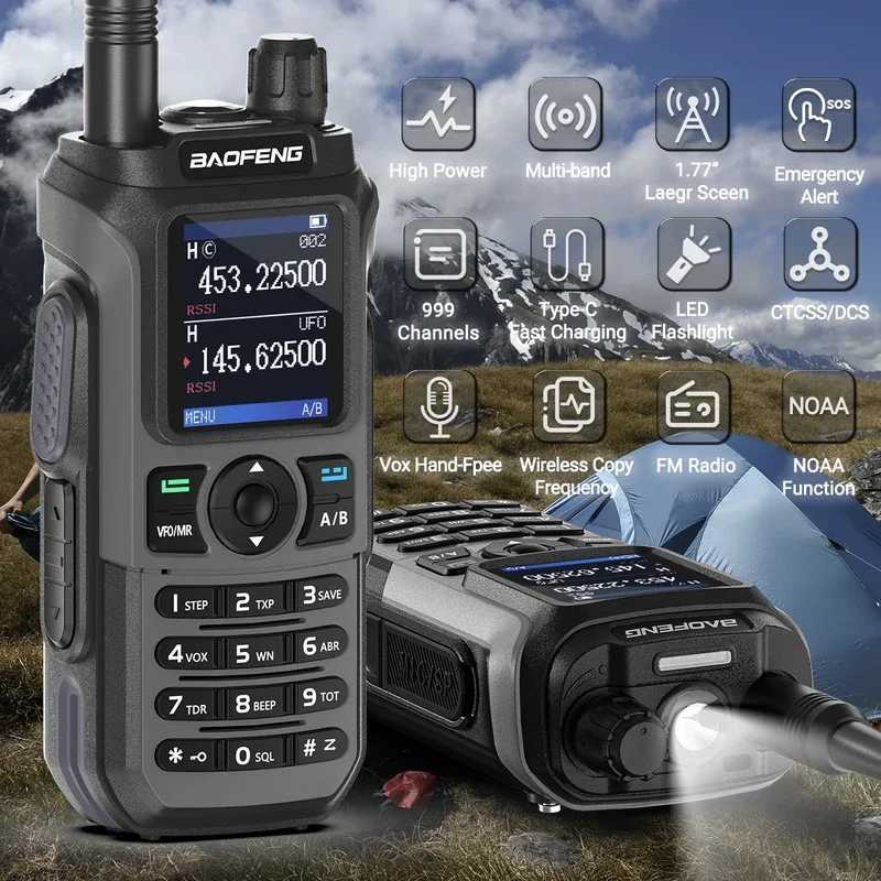 Baofeng UV-21 Pro V2 Walkie Talkie Mti-band Wireless Copy Frequency Waterproof Long Range Type-C Two Way Ra For Camping Z241223