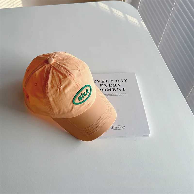 Caps Hats Candy Color childrens baseball cap quick drying summer baby girl boy cap casual letter childrens sports sun hat H241223