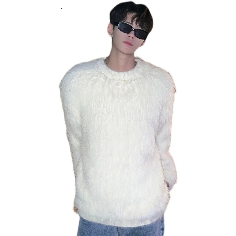 Guotai and Elegant Sweater Mens 2024 AutumnWinter Style Warm Lazy Loose Round Neck Knitted Top 241211