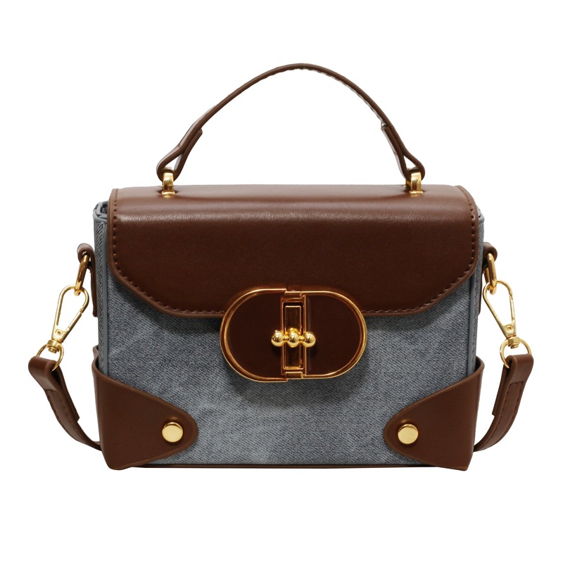 Free shippin Single Shoulder Bag Women Tote bag flap fashion Square black handheld bag handbag crossbody