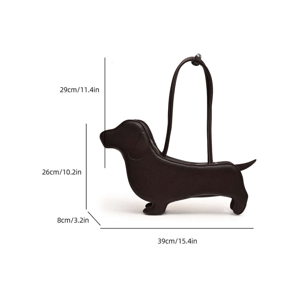 Women's Bags Handbag INS Three-Dimensional Dahund Shoulder Pu Fabric Retro Handbag Korean Minority Design Underarm Bag