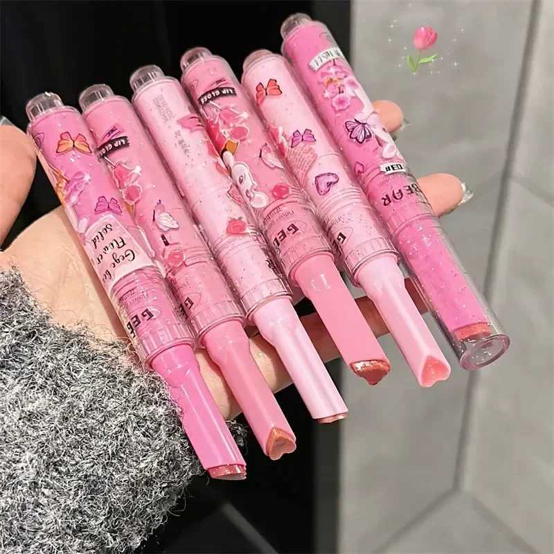 Love Shape Jelly Lipstick Waterproof Non-stick Cup Mirror Solid Lip Gloss Clear Lasting Moisturizing Lip Stick Makeup CosmeticXJ241223
