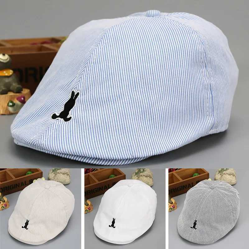 Caps Hats Cute striped childrens baby beret cotton baby boy and girl hat baby beret childrens Beni hat summer sun baseball cap H241223