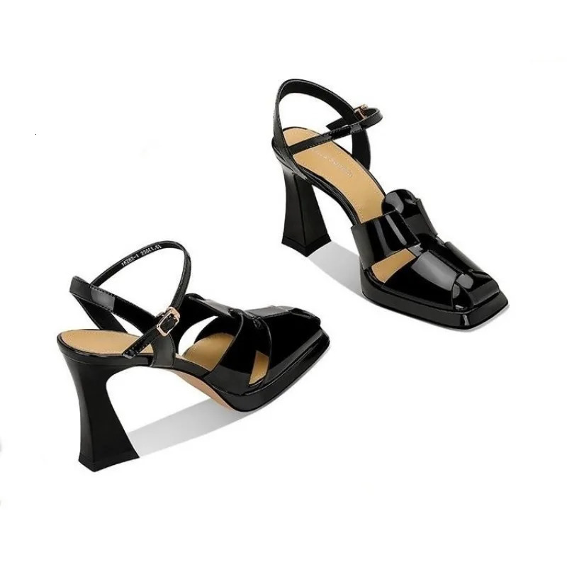 Fashion Pointed Toe Genuine Leather Sandals Woman Sexy High Heels Ladies Summer Party Wedding Platform Shoe Slingback 241213