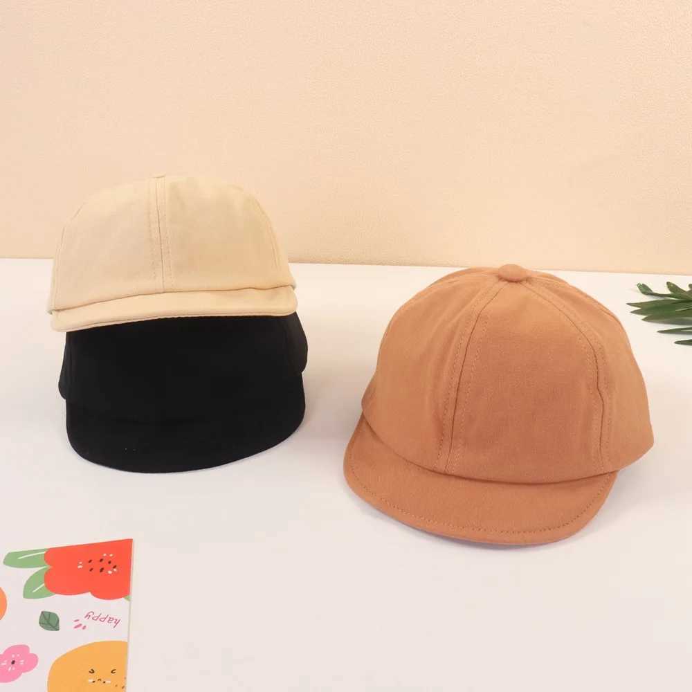 Caps Hats Summer Solid Color Baby Hat Soft Brim Cotton Baby Boy Girls Baseball Hat Casual Childrens Sun Hat Childrens Visual Hat H241223