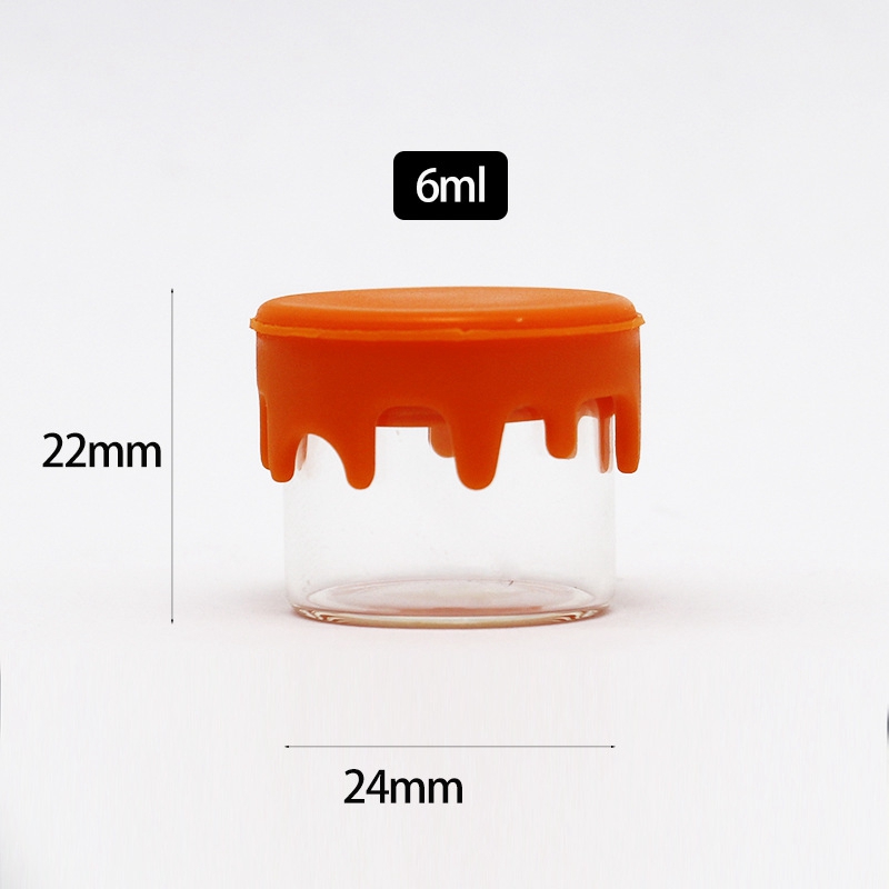 6ml Container Food Grade Nonstick Storage with Silicone Lid Glass Box Jar