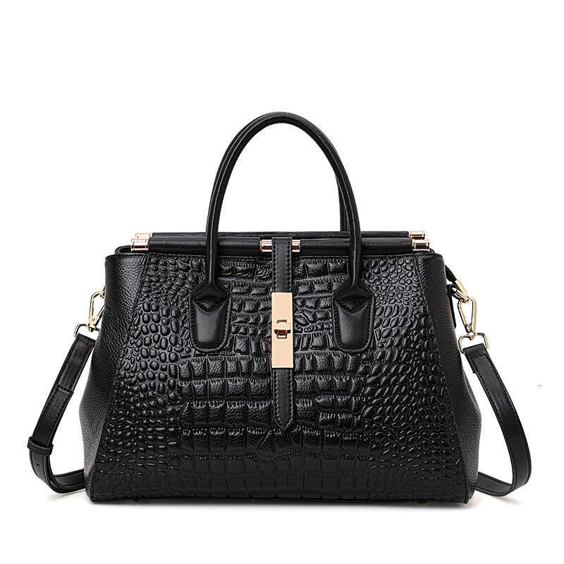 Qiandian 2024 Autumn/Winter New Style Simple Shoulder Handbag Crocodile Pattern Large Capacity Shaped Bag