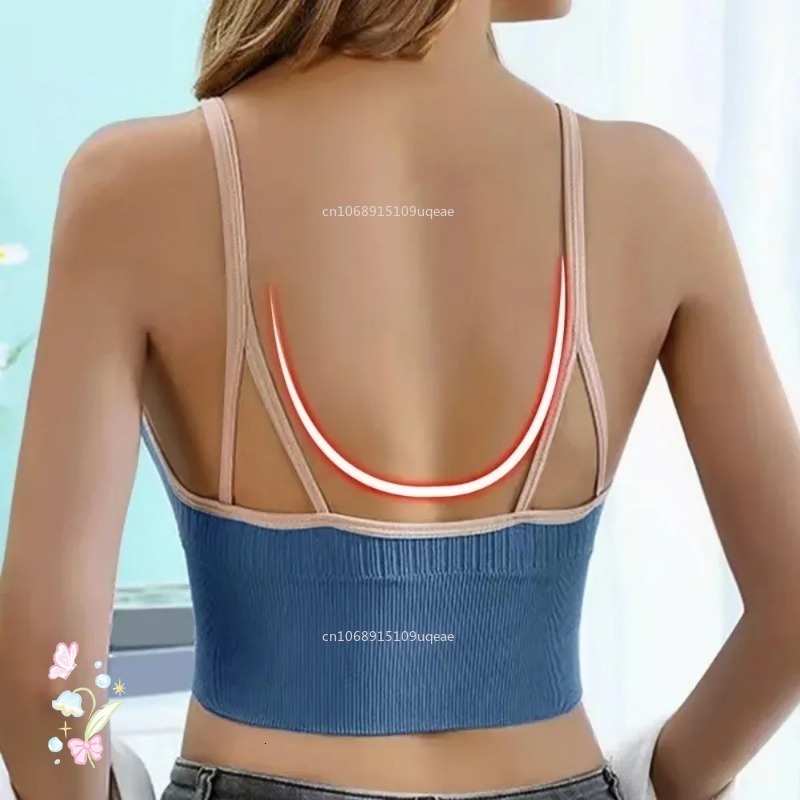 Seamless Bra Women's Tube Front Zipper Sexy Crop Tops Beauty Back V-neck Camisoles Push Up Gerie Sports Tank Top