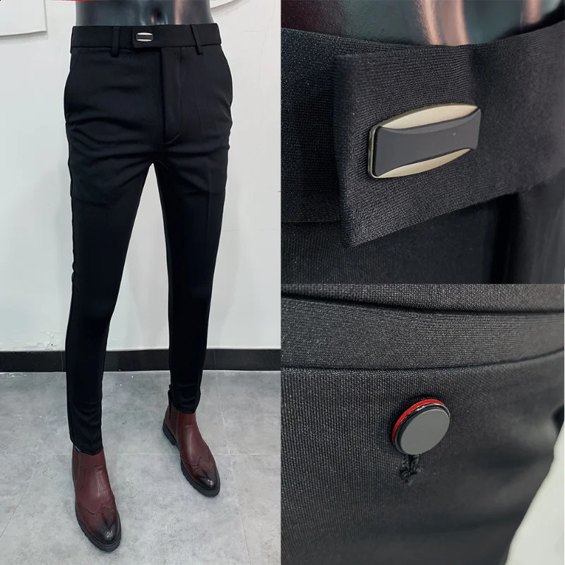 Men Suit Pants Dress Pantalone Hombre Stretch Slim Formal Trousers Cala Masculina Solid Color Casual Pants Fashion Men Clothing 260311