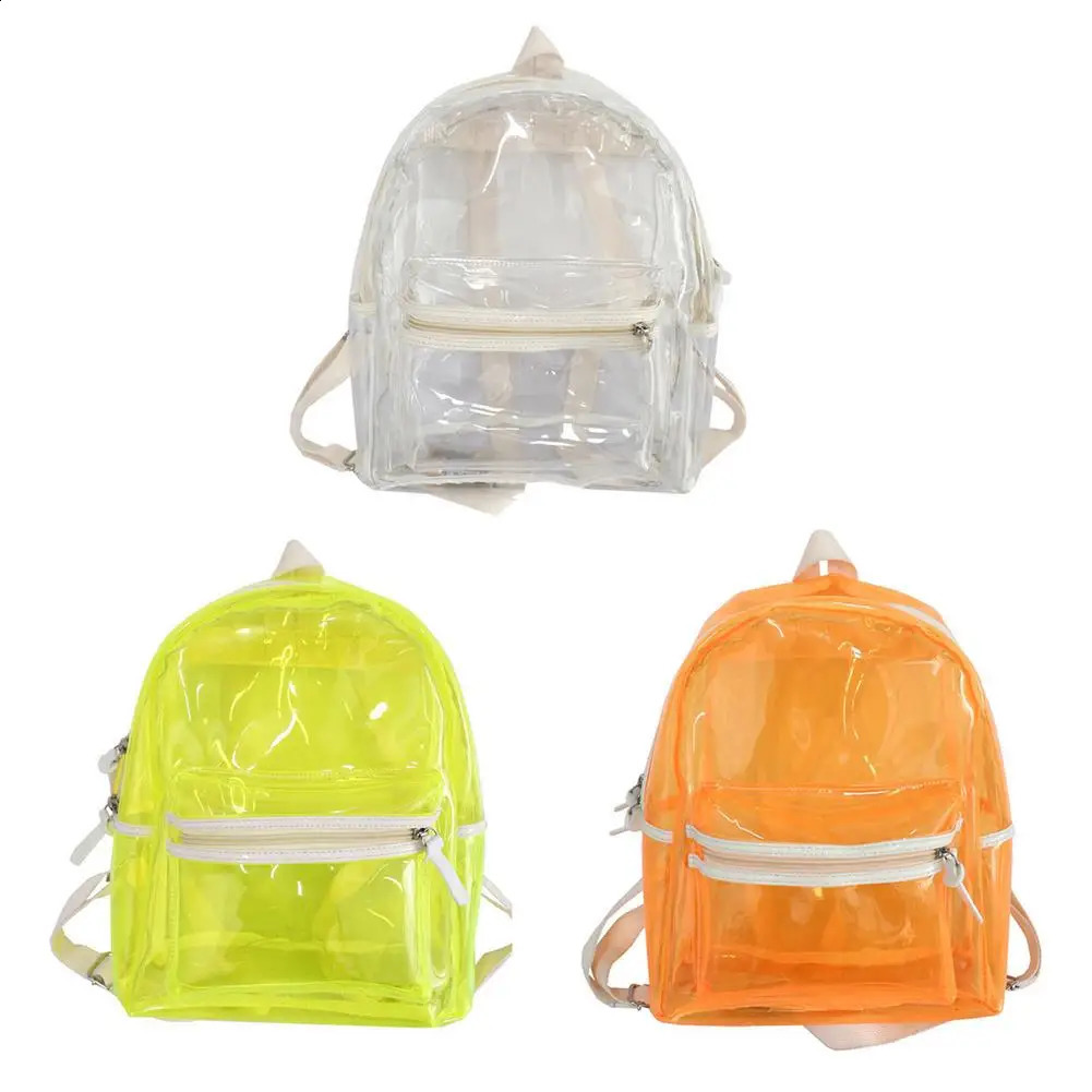 LED Lights Schoolbag Clear Backpack PVC Transparent Backpack for Cool Girls Boys School Bag Lumious Night Outdoor Travel Bag 241223