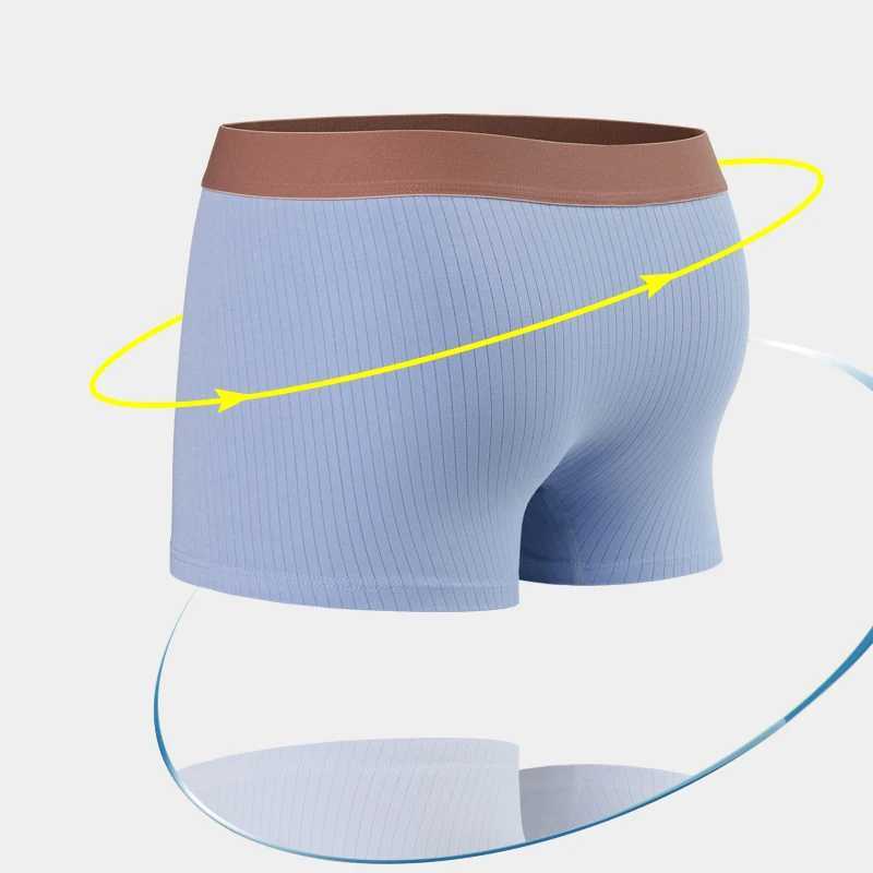 MiiOW 3-piece knitted cotton mens underwear boxing seamless sexy mens 3A antibacterial underwear mens underwear boxing W241223