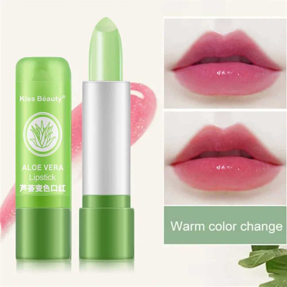 New Natural ALOE VERA Temperature Change Color Jelly Lipstick Long Lasting Moistourizing Lip Makeup Lip Balm Lip GlossXJ241223
