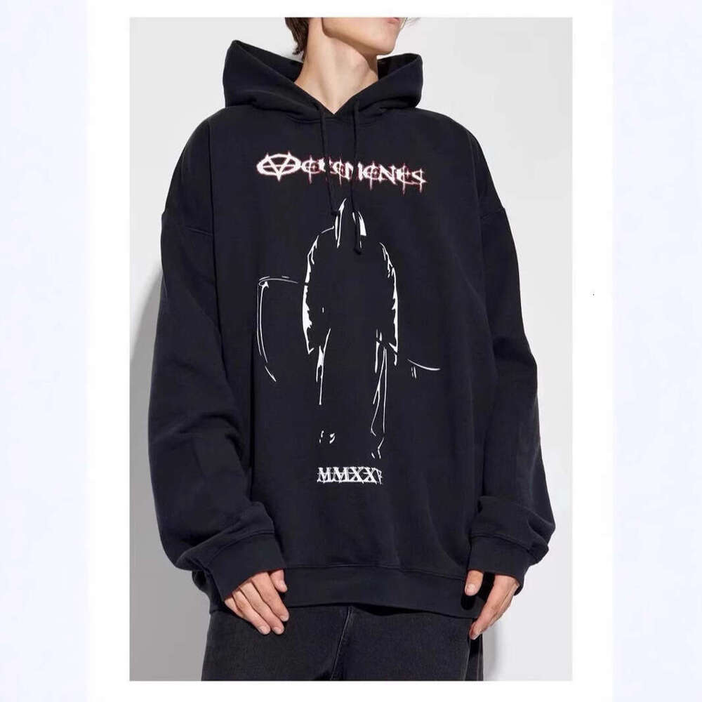 Meichao High Street VTM Hip Hop Trend Devil Print Men's and Women's Loose Hoodie Trendy Couple Style