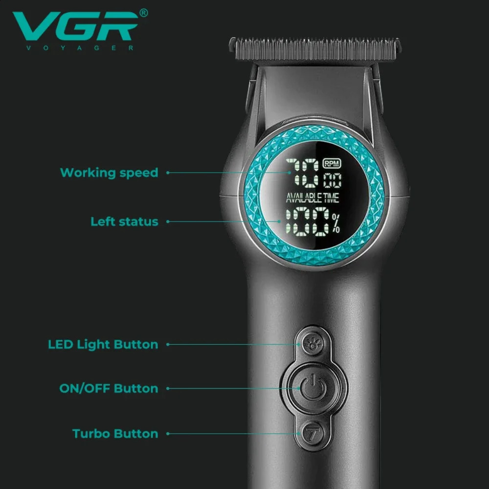VGR Hair Trimmer Cordless Hair Cutting Machine Barber Electric 8000 RPM Hair Clipper Professional Haircut Trimmer for Men V-990 241224