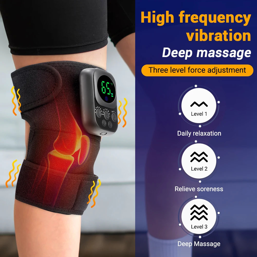 Electric Heating Shoulder Knee Massager Brace Joint Vibration Arthritis Pain Support Belt LED Detachable Controller With APP Use 241224