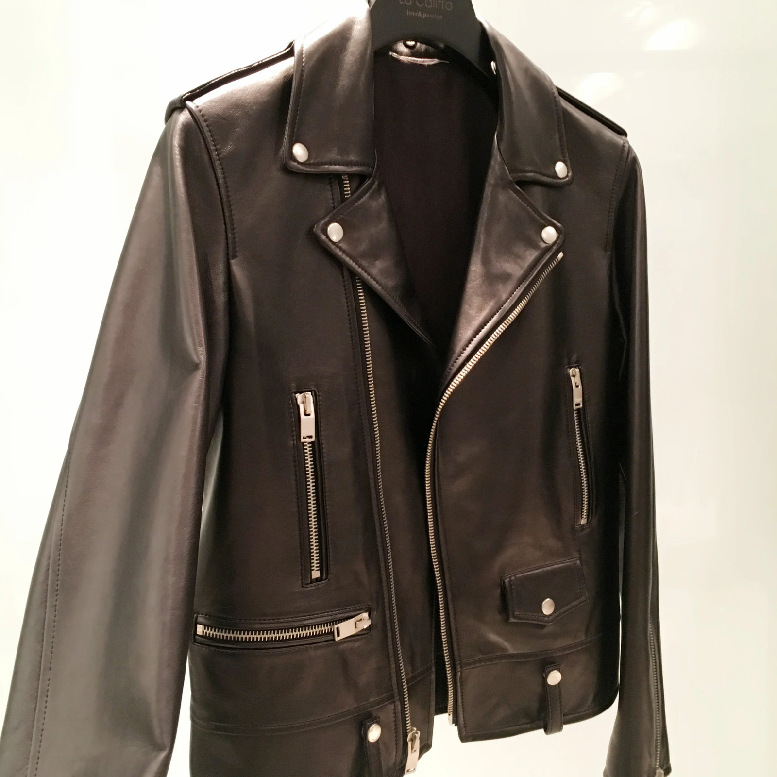 Lambskin Gd Same Style Mens Motorcycle Jacket Leather Jacket 241220