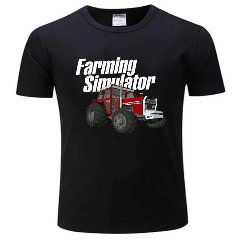 Agricultural simulator T-shirt black T-shirt plus size top plus size T-shirt pure white T-shirt mens black cotton T-shirt W241223