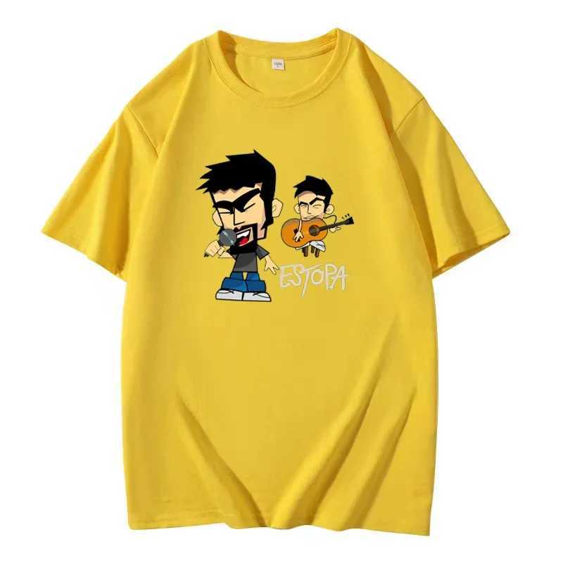 Summer casual fashion mens Fun Estopa printed T-shirt simple short sleeved round neck European size cotton summer top W241223