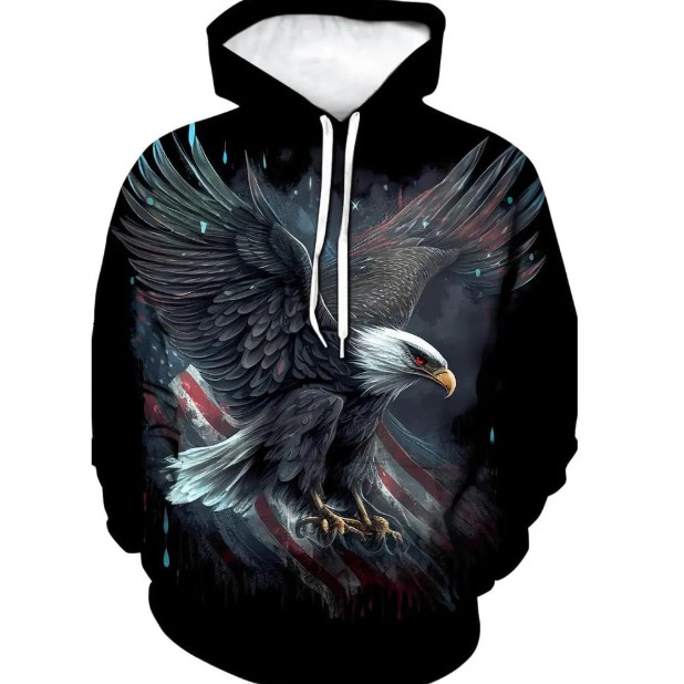 Hoodie for Mens Womens Mens 3D Eagle Printed Hoodie Animal Graphic Sweatshirt Graphic Fashion and leisure
