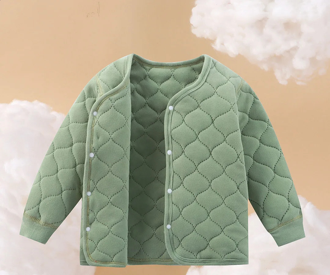 Cotton Padded Coat For 1-12Y Girls Autumn Winter Solid Thicken Argyle Kid Girls Overcoat Normcore Warm Toddler Girl Inner Jacket 241223