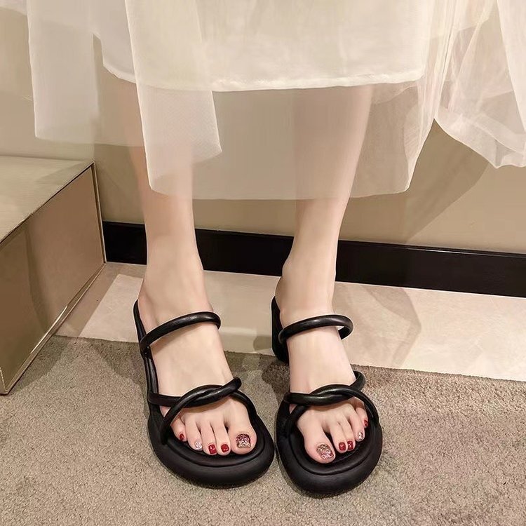 High Slippers Ddmywed Outerwear Summer Version Of Thick Heeled Fashionable Women S Shoes Instagram Trendy And Minimalist Flip Flops Chinese Brand F Dd