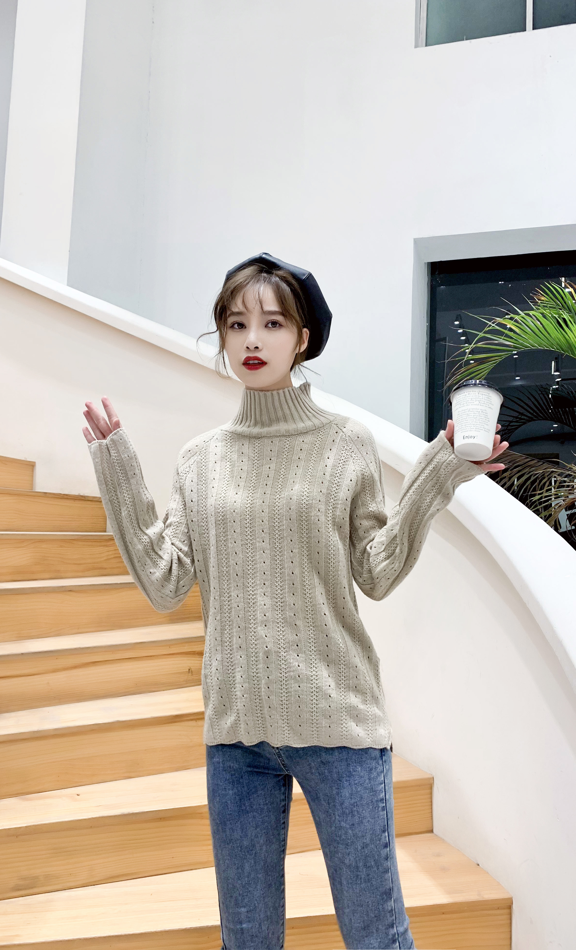 High-End Women's Wool Sweater for Fall & Winter - Fashionable Slim Fit Design