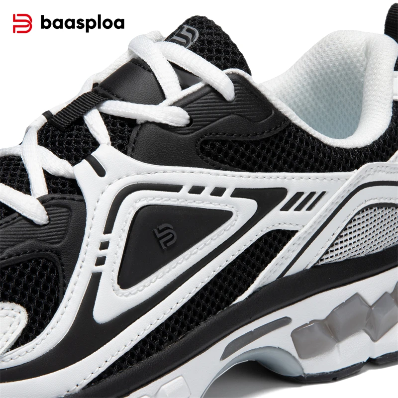 Baasploa Men Running Shoes Casual Mesh Non-slip Breathable Retro Sneakers Male Outdoor Cushion Jogging Sports Shoes
