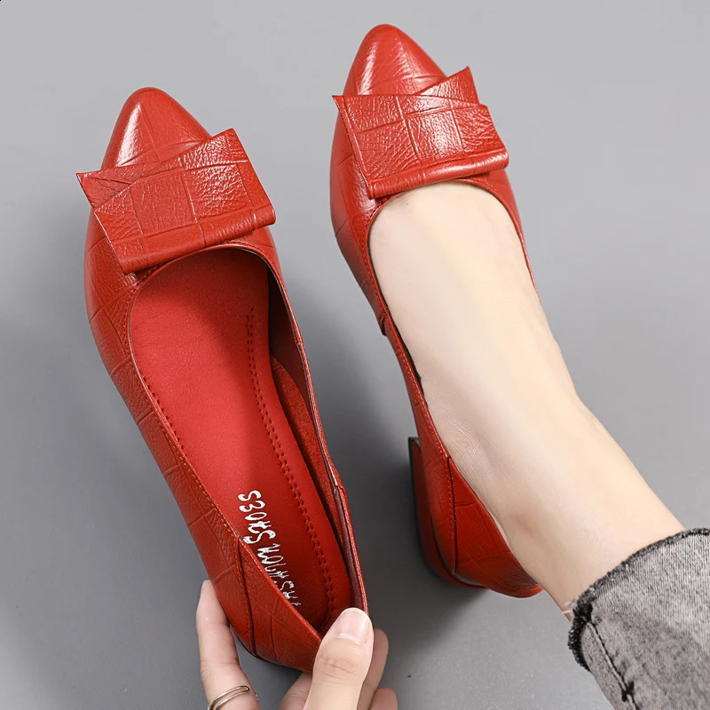 GKTINOO shoes thick heel womens pump leather angular toe colorful square heel party handmade shoes for women 241223