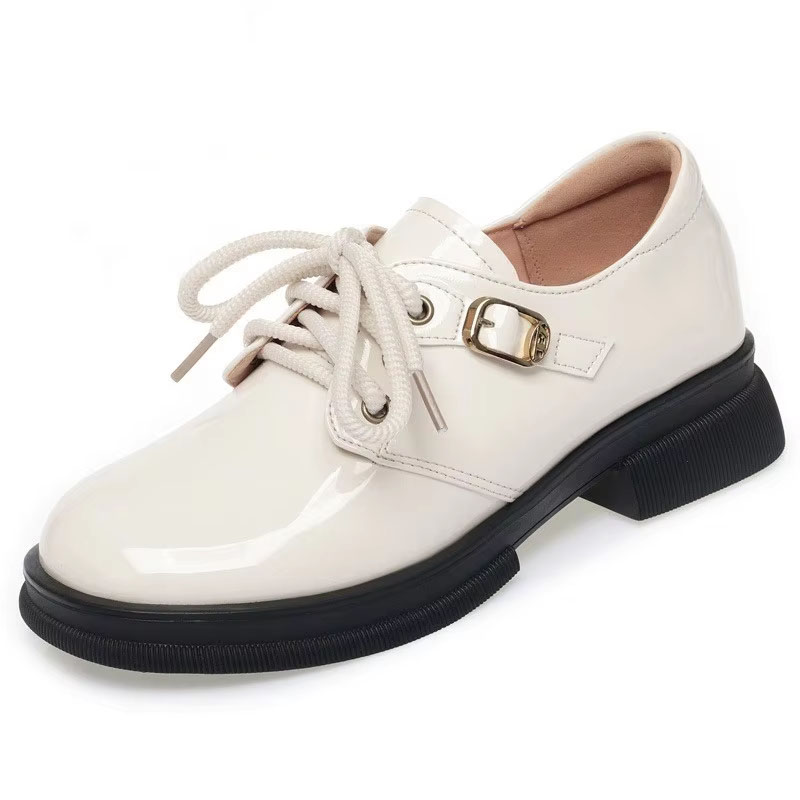 AIYUQI Women's Shoes Large Size Fall Genuine Leather Women's Shoes Lace-up British-style Non-slip Women's Shoes