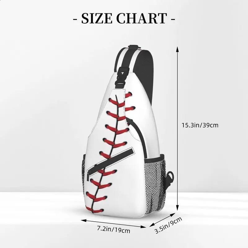 Softball Baseball Lace Sling Chest Bag Custom Shoulder Crossbody Backpack for Men Travel Hiking Daypack 241224