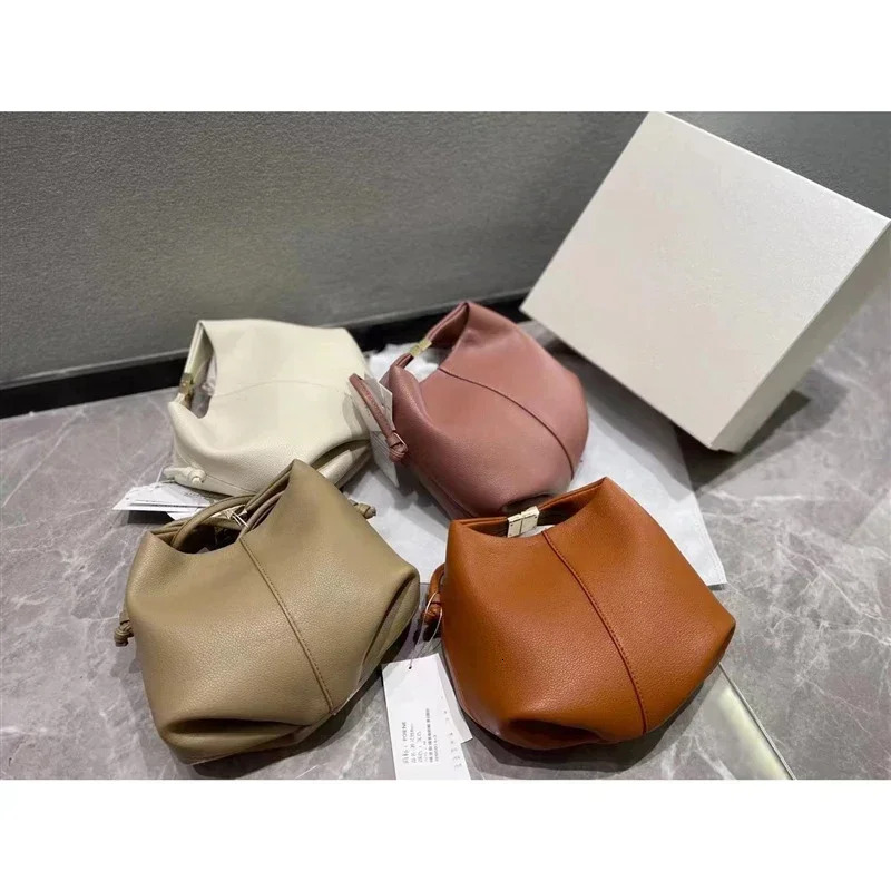 French Genuine Leather Bento Lunch for Women - Single Shoulder hot Crossbody Handbag, Cloud Bag Design