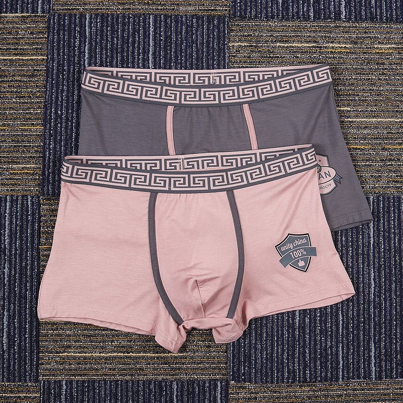 2 Pcies/set New Men's Seamless Breathable Boxer Fashion Personalized Underwear