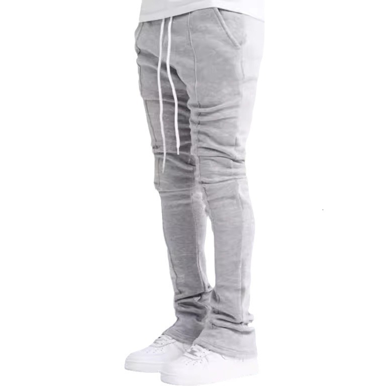 mens womens sports and leisure four season long flared pants with slim fit and elastic waistband solid color pants hip-hop pants autumn winter