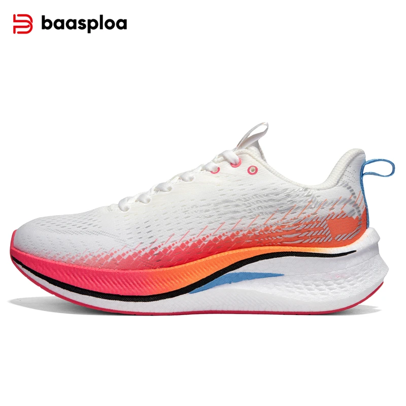 Baasploa Running Shoes Women Lightweight Breathable Non-slip Sneakers Female Outdoor Carbon Plate Professional Sports Shoes