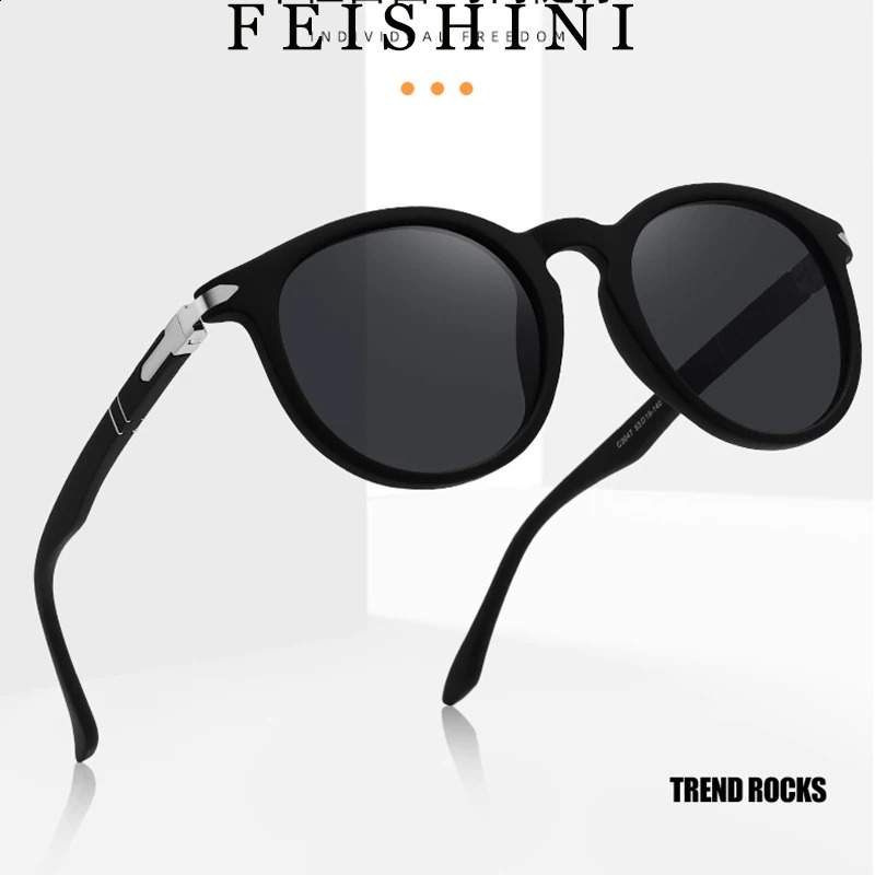 FEISHINI Gothic Steampunk Round Sunglasses Men Punk Goggle Fashion Sun Glasses Women Vintage Oculos Female Shades 241224