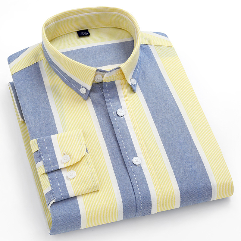 H572 Men's casual business long-sleeved shirt cotton loose solid color long sleeves