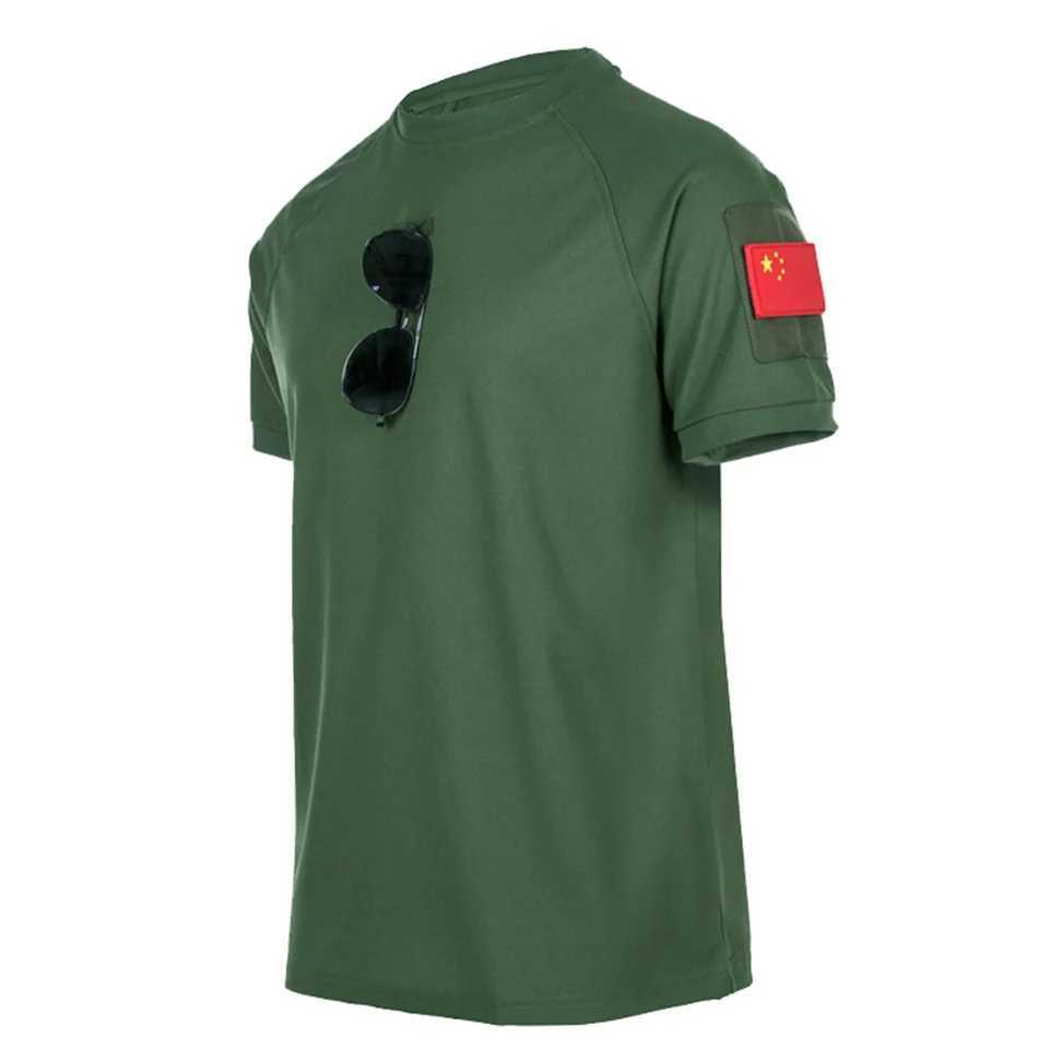 Mens 100% polyester summer quick drying military T-shirt plain weave custom printed mens O-neck short sleeved T-shirt plus size military T-shirt W2412