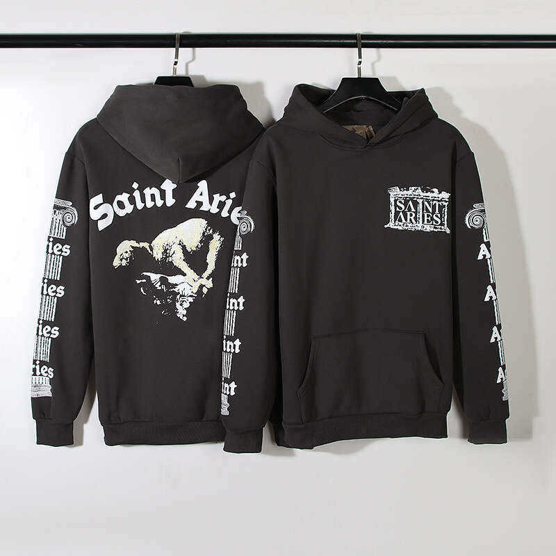 New Little Goat American High Street Vintage Loose Sport with Velvet Hoodie for Men and Women INS Trendy