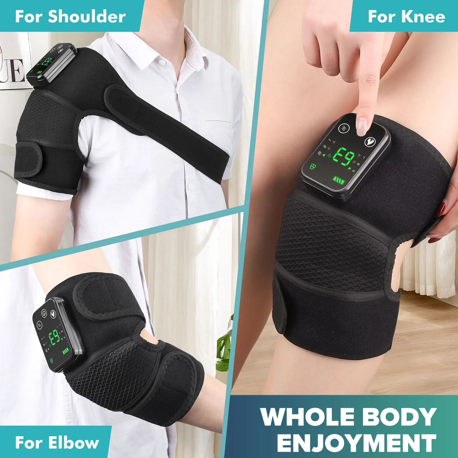 3 in 1 Heated Knee Shoulder Steamer Vibration Elbow Warmer Shoulder Massager for Arthritis Temperature Control Support Brace 241224