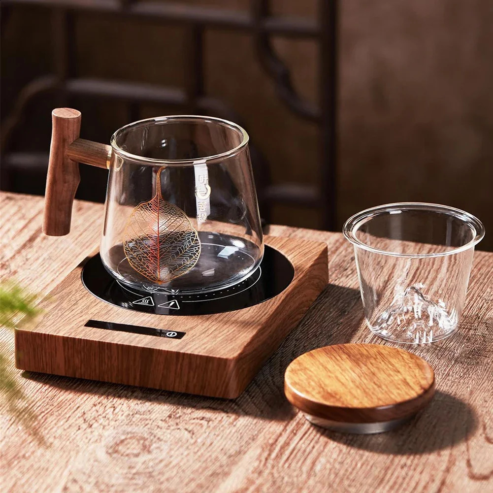 200W Cup Heater Mug Warmer 100°C Tea Makers Warmer Coaster 5 Gear Temperature Cup Heaters Coffee Milk Tea Heating Pad 220V 241223