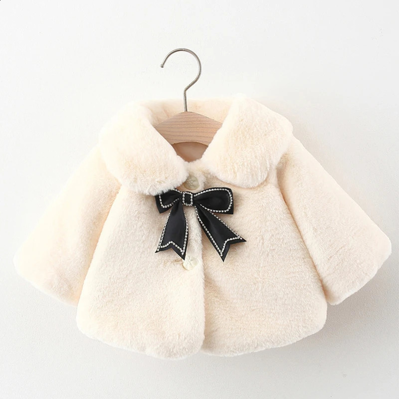 Winter Jacket For Baby Girl Clothes Fashion Christmas Princess Cloak Autumn Warm Faux Fur Girls Coat 1-4 Years Kids Clothes 241223
