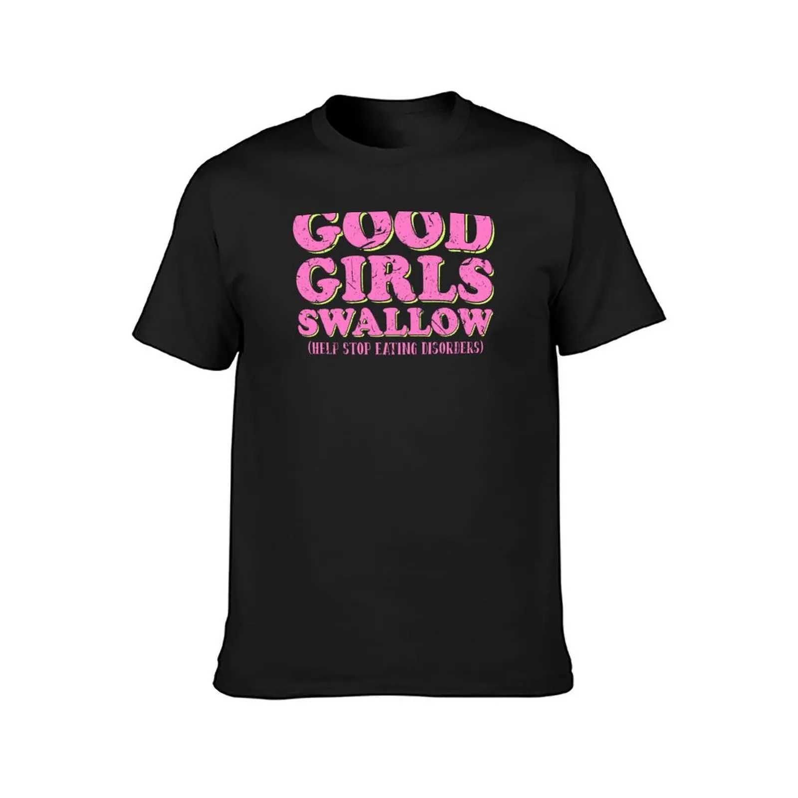 Good girl swallowing and eating disorder awareness ED binge eating T-shirt sublimation solid color Kavay clothing boy animal print mens T-shirt W24122