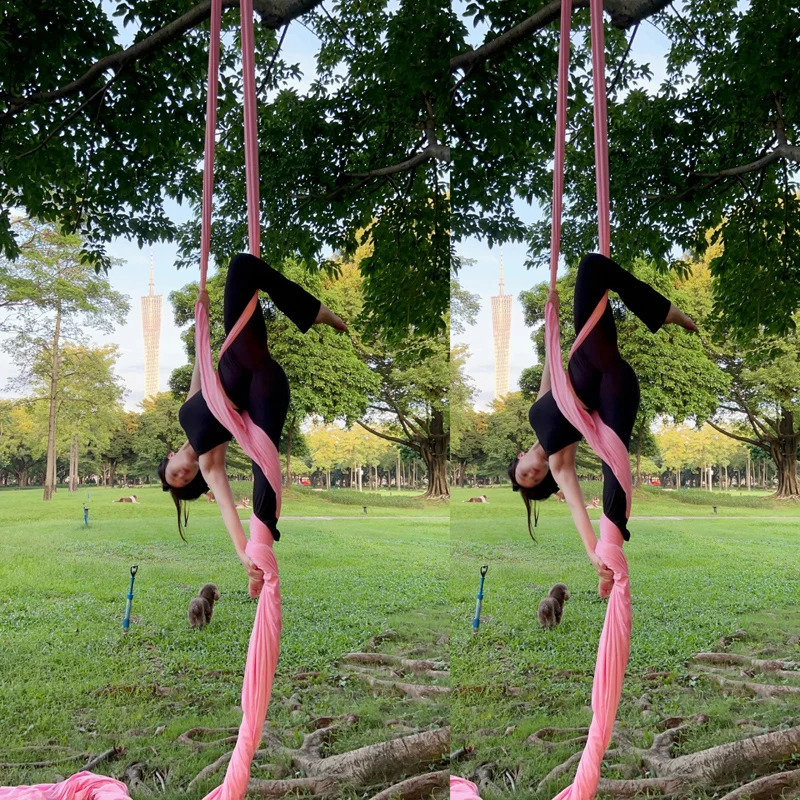131yards 12m Aerial Silks Yoga Hammock Silk Swing GYM for Home Outdoor Fitness AntiGravity Body Building Pilates Belt 241216