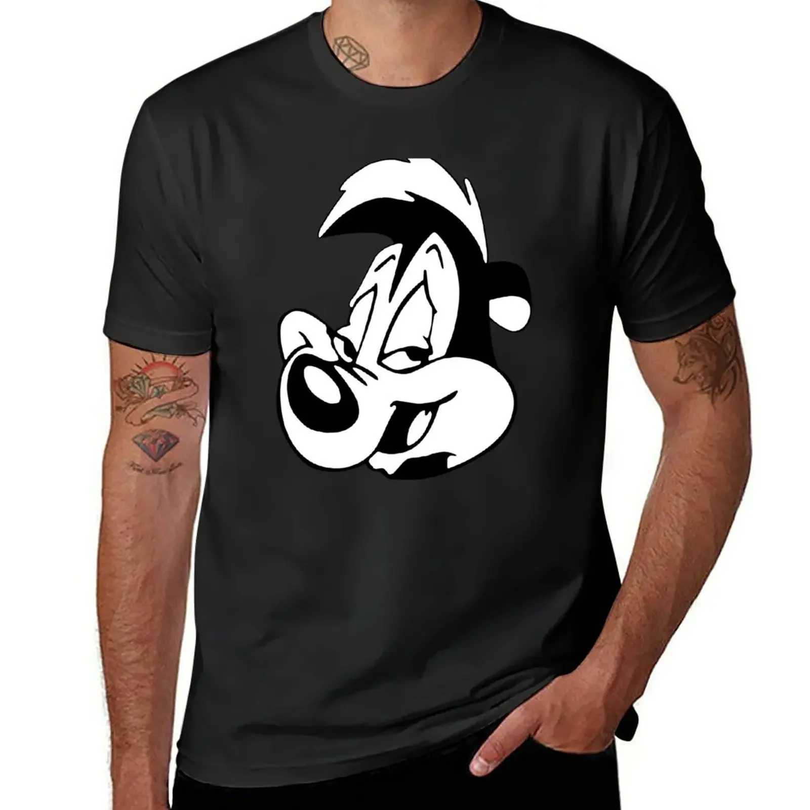Mens T-shirt cartoon new Pepe Le Pew T-shirt aesthetic clothing ordinary retro street decal information manga retro anime harajuku W241223