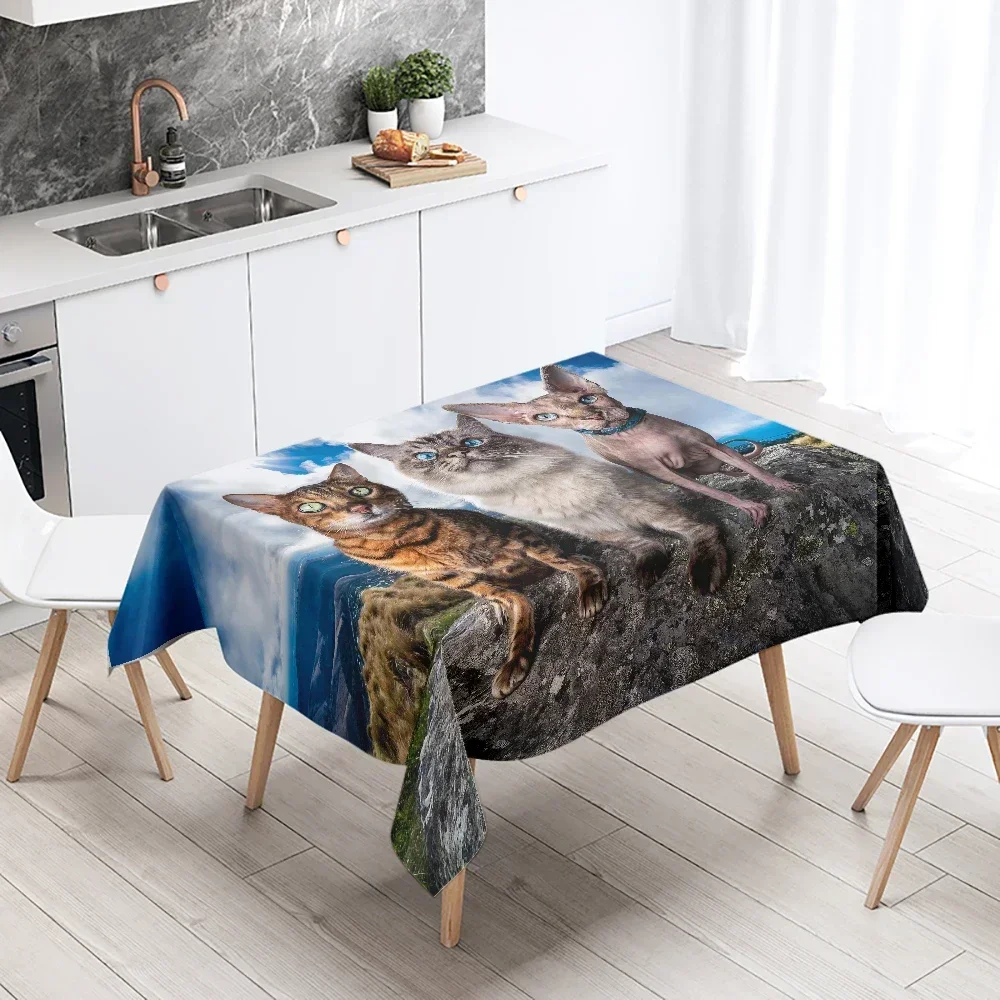 Tablecloth Party Restaurant Table Decoration Waterproof Rectangular Kitchen Kawaii New Home DN8