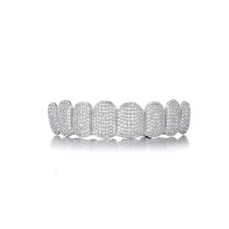 Exclusive customization Moissanite Teeth Grillz iced out Hop Sier decorative braces Real Dia Bg Tooth Grills For Men