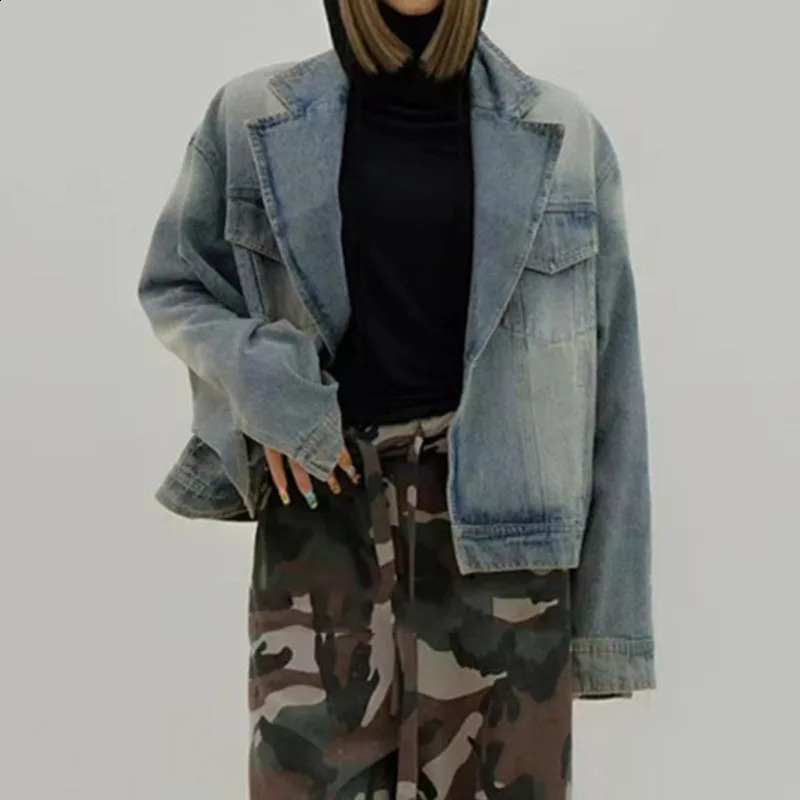DEAT Winter Faux Fur Collar Denim Coats For Women Trendy Removable Inner Liner Single Breasted Jackets Fashion 29L9293 241223