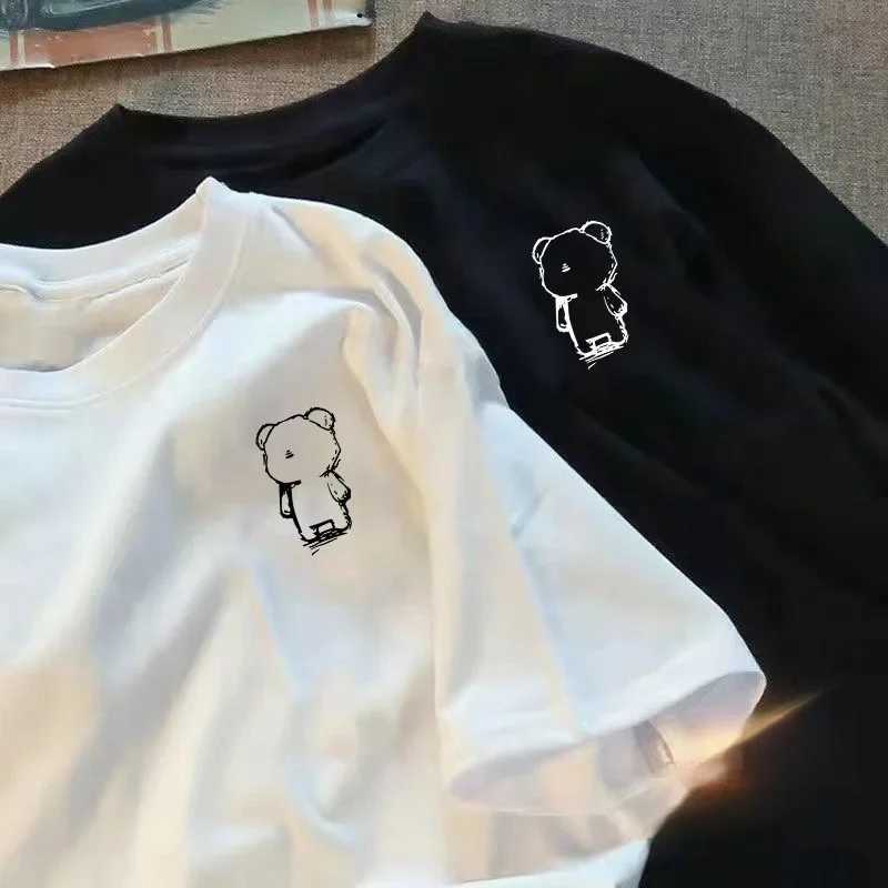 Summer Heavyweight Pure Cotton Short sleeved T-shirt for Men American Fashion Ins Casual Loose Top Simple Cotton T-shirt W241223